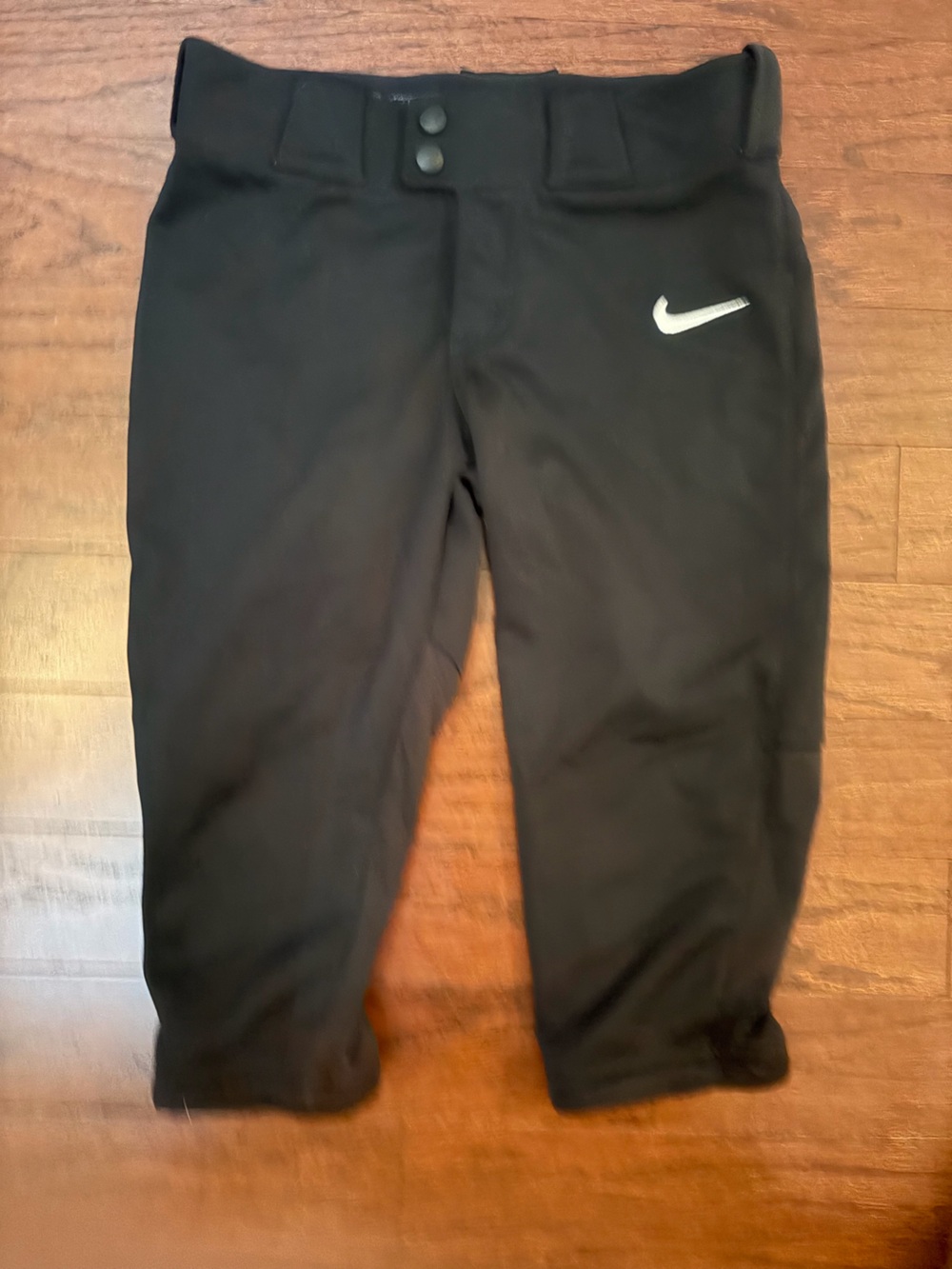 Nike Kids Black Softball pants with White Swoosh small